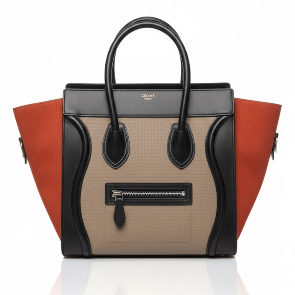 Celine Black, Tan, and Orange Tote